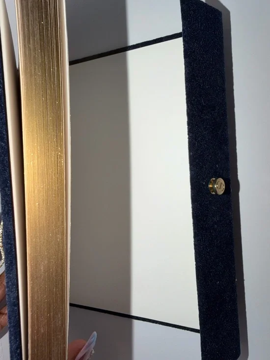 Dior Navy Velvet Notebook with Gold Logo and Cord - Picture 3 of 3